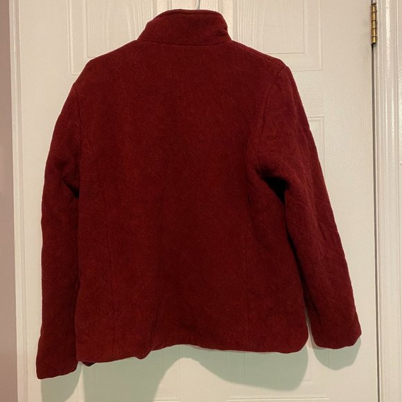 Woolrich Fleece Zip In Deep Red Baby Heather Women's Size M - Picture 2 of 5